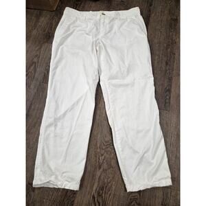 GAP Girlfriend Khaki White Cropped Flat Front Straight Leg Pants Size 8/29